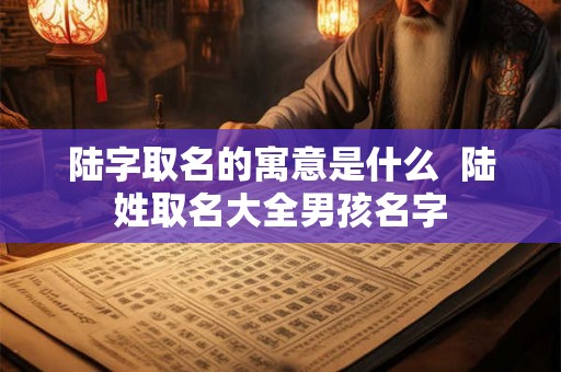陆字取名的寓意是什么  陆姓取名大全男孩名字
