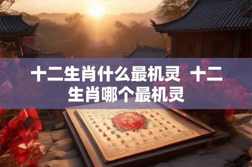 十二生肖什么最机灵  十二生肖哪个最机灵