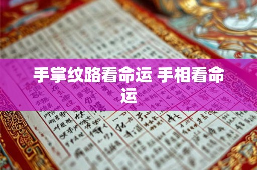 手掌纹路看命运 手相看命运