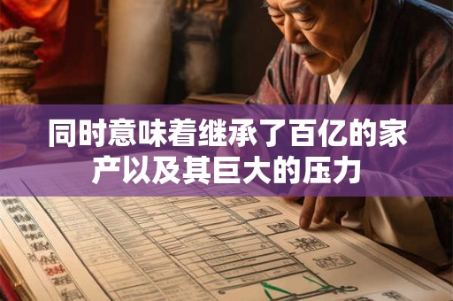 同时意味着继承了百亿的家产以及其巨大的压力