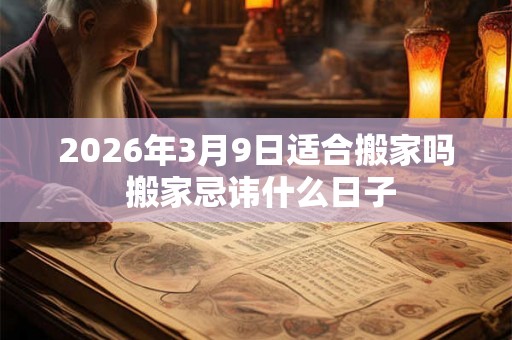 2026年3月9日适合搬家吗 搬家忌讳什么日子 2026年3月9日适合搬家吗 搬家忌讳什么日子