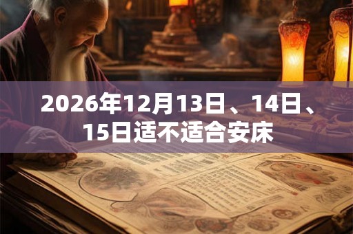 2026年12月13日、14日、15日适不适合安床