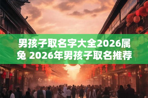 男孩子取名字大全2026属兔 2026年男孩子取名推荐