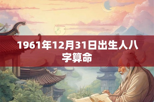 1961年12月31日出生人八字算命