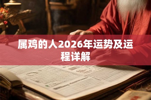 属鸡的人2026年运势及运程详解