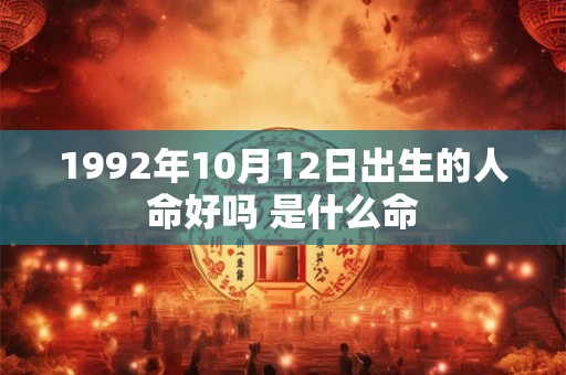 1992年10月12日出生的人命好吗 是什么命