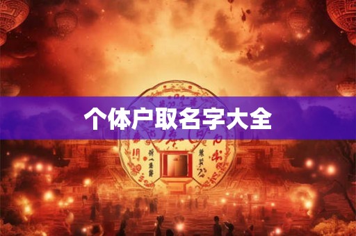 个体户取名字大全