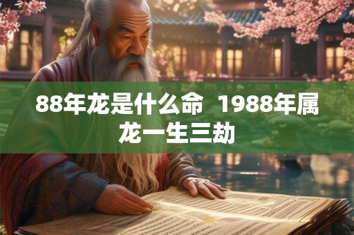 88年龙是什么命  1988年属龙一生三劫