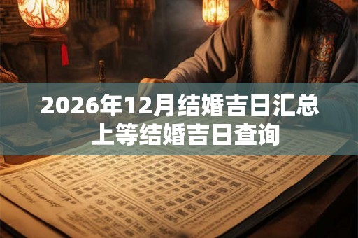 2026年12月结婚吉日汇总  上等结婚吉日查询