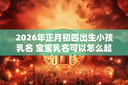 2026年正月初四出生小孩乳名 宝宝乳名可以怎么起