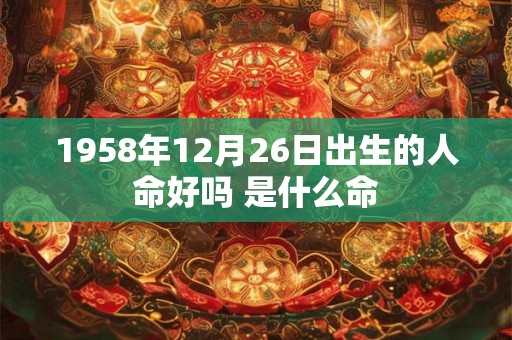 1958年12月26日出生的人命好吗 是什么命