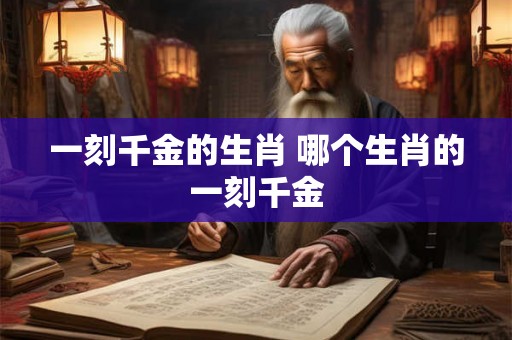 一刻千金的生肖 哪个生肖的一刻千金