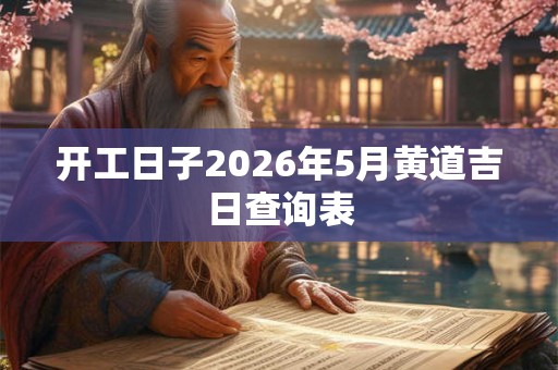 开工日子2026年5月黄道吉日查询表 开工日子2026年5月黄道吉日查询表