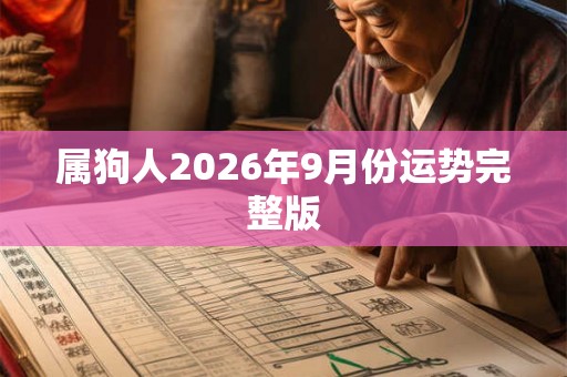 属狗人2026年9月份运势完整版 属狗人2026年9月份运势完整版