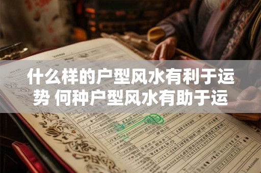 什么样的户型风水有利于运势 何种户型风水有助于运势