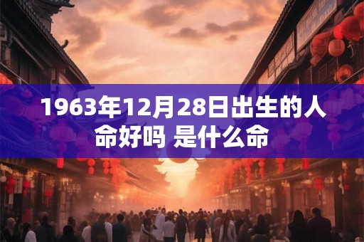 1963年12月28日出生的人命好吗 是什么命