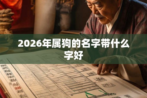 2026年属狗的名字带什么字好