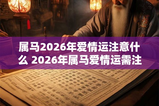 属马2026年爱情运注意什么 2026年属马爱情运需注意