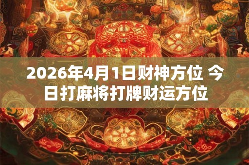 2026年4月1日财神方位 今日打麻将打牌财运方位