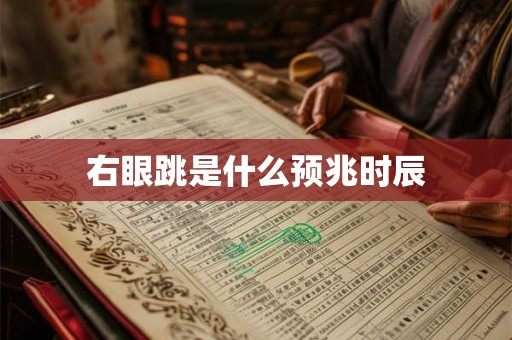 右眼跳是什么预兆时辰