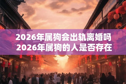 2026年属狗会出轨离婚吗 2026年属狗的人是否存在出轨离婚的可能性