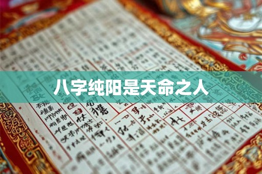八字纯阳是天命之人 八字纯阳是天命之人