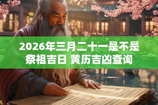 2026年三月二十一是不是祭祖吉日 黄历吉凶查询