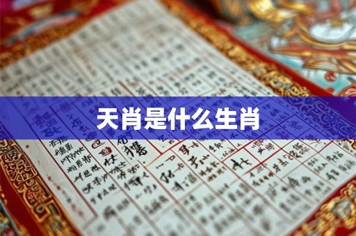 天肖是什么生肖