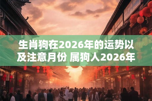 生肖狗在2026年的运势以及注意月份 属狗人2026年禁忌