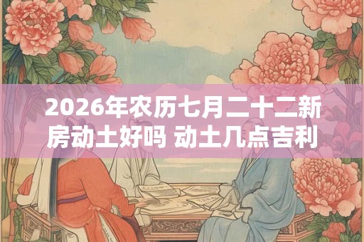 2026年农历七月二十二新房动土好吗 动土几点吉利 2026年农历七月二十二新房动土好吗 动土几点吉利