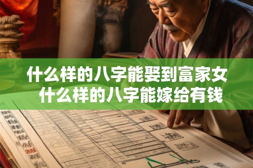 什么样的八字能娶到富家女  什么样的八字能嫁给有钱人