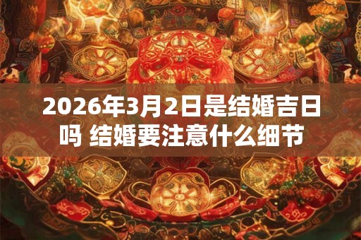 2026年3月2日是结婚吉日吗 结婚要注意什么细节