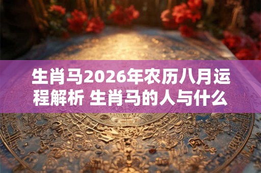 生肖马2026年农历八月运程解析 生肖马的人与什么属相相冲