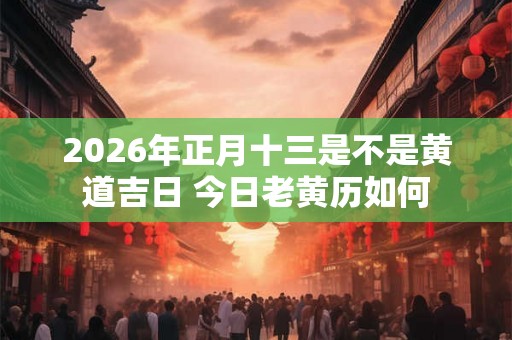 2026年正月十三是不是黄道吉日 今日老黄历如何