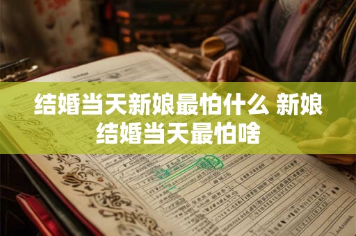 结婚当天新娘最怕什么 新娘结婚当天最怕啥 结婚当天新娘最怕什么 新娘结婚当天最怕啥