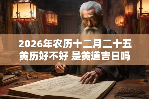 2026年农历十二月二十五黄历好不好 是黄道吉日吗