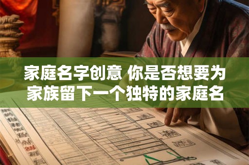 家庭名字创意 你是否想要为家族留下一个独特的家庭名字 家庭名字创意 你是否想要为家族留下一个独特的家庭名字
