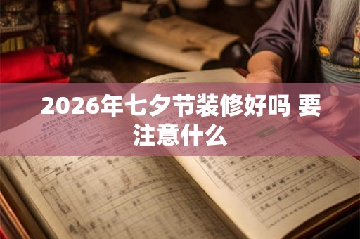 2026年七夕节装修好吗 要注意什么