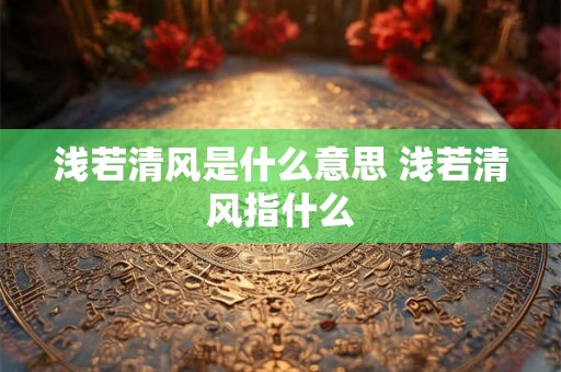 浅若清风是什么意思 浅若清风指什么