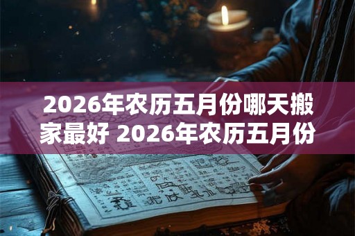 2026年农历五月份哪天搬家最好 2026年农历五月份何日搬家最佳