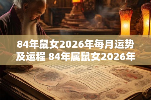 84年鼠女2026年每月运势及运程 84年属鼠女2026年全年运势如何