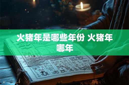 火猪年是哪些年份 火猪年哪年 火猪年是哪些年份 火猪年哪年
