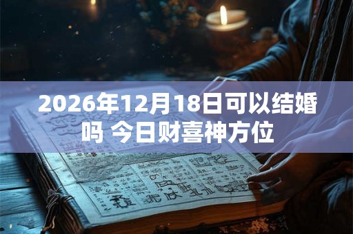 2026年12月18日可以结婚吗 今日财喜神方位