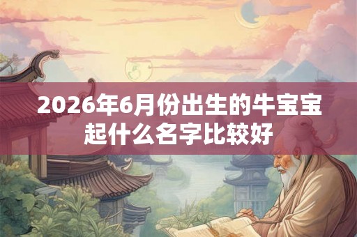 2026年6月份出生的牛宝宝起什么名字比较好