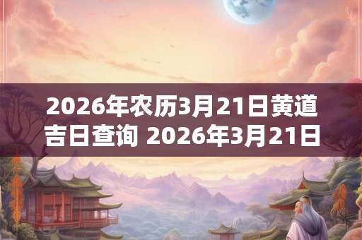 2026年农历3月21日黄道吉日查询 2026年3月21日黄道吉日是哪天 2026年农历3月21日黄道吉日查询 2026年3月21日黄道吉日是哪天