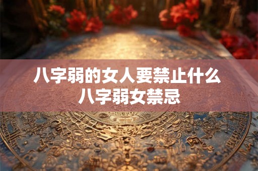 八字弱的女人要禁止什么 八字弱女禁忌