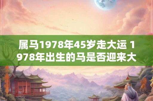 属马1978年45岁走大运 1978年出生的马是否迎来大运