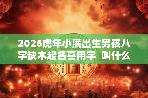 2026虎年小满出生男孩八字缺木起名喜用字  叫什么好