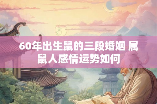 60年出生鼠的三段婚姻 属鼠人感情运势如何 60年出生鼠的三段婚姻 属鼠人感情运势如何