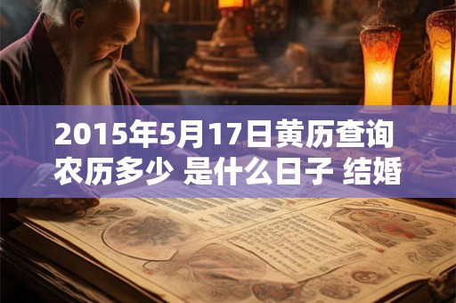 2015年5月17日黄历查询 农历多少 是什么日子 结婚吉时